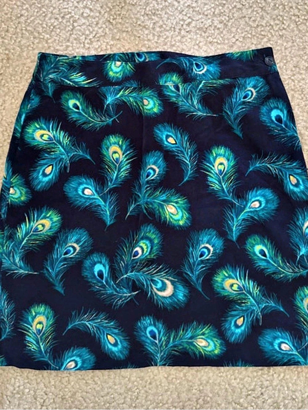 Peacock Feather Mini Skirt